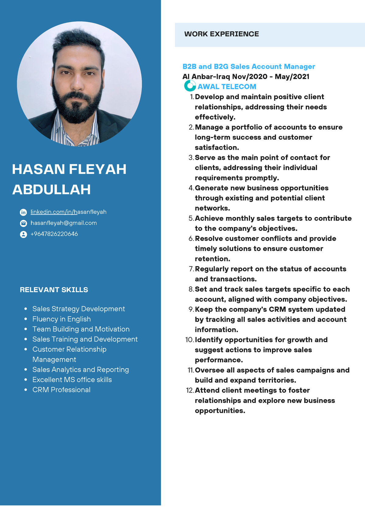 Hasan Fleyah Abdullah - Anbar- Ramadi - Develop and maintain positive ...