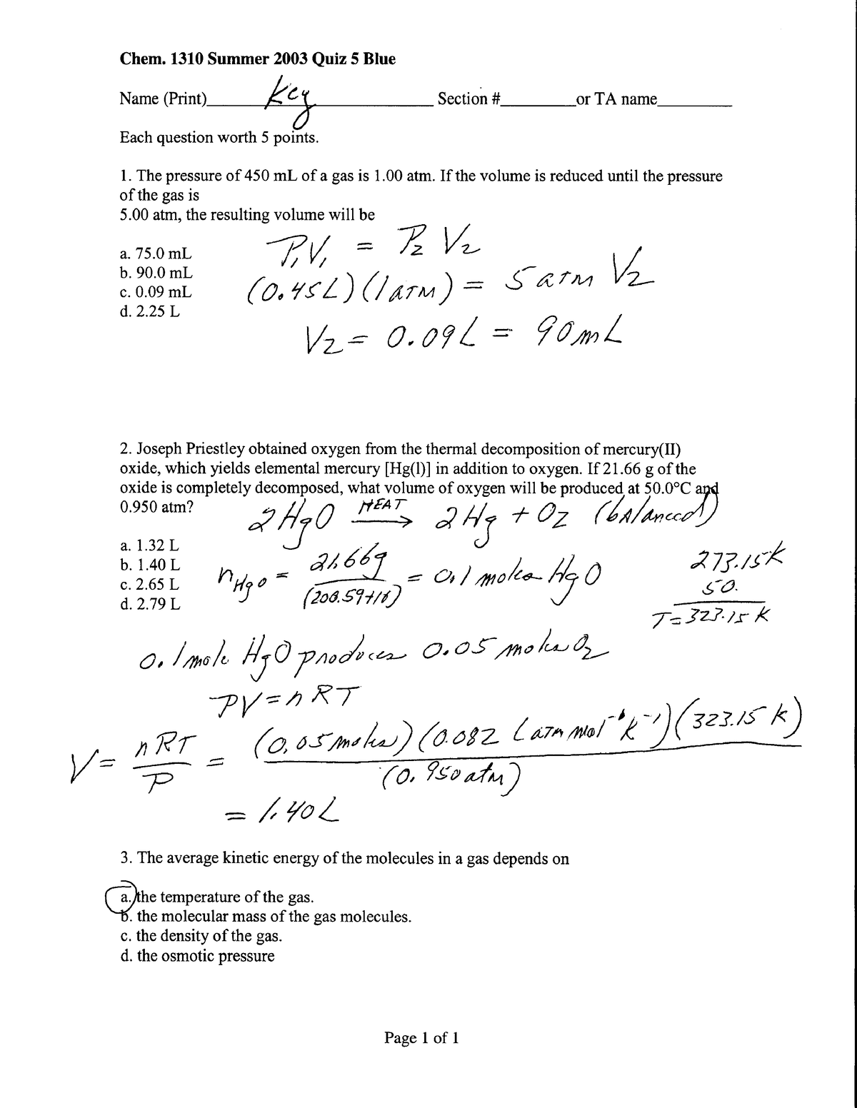 SU03 Quiz 5 B Key - Practice Quizzes - Chem 5 Blue NamePrint Section ...