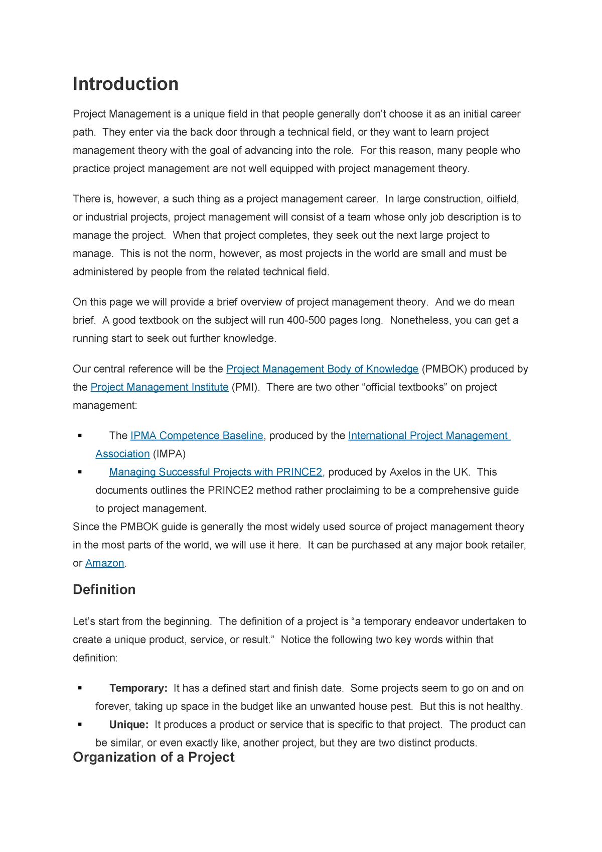 Introduction to project planning - Strategy Management - StuDocu