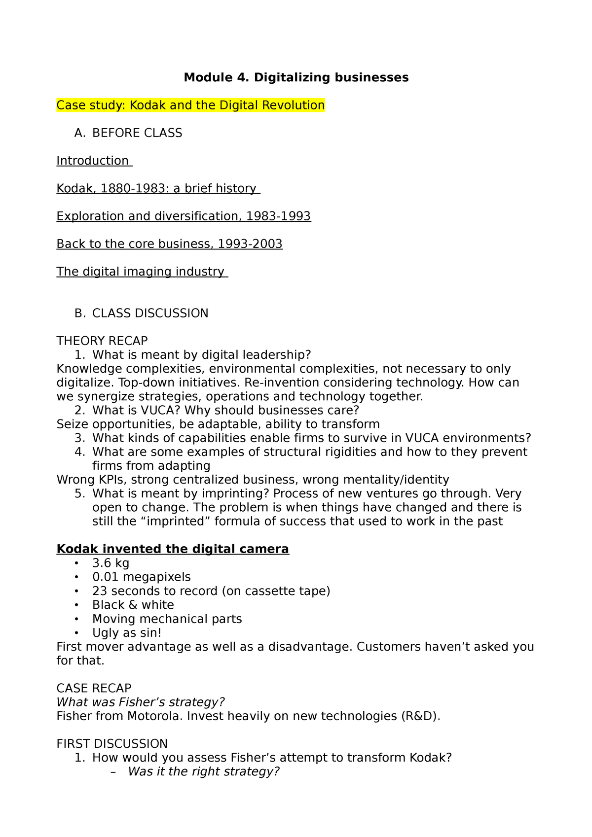 case study analysis kodak