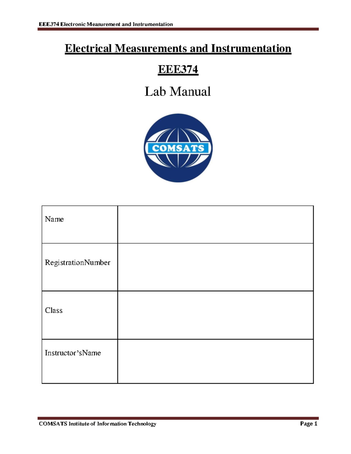 EEE374 Electrical Measurements and Instrumentation Rev1 - The labs ...