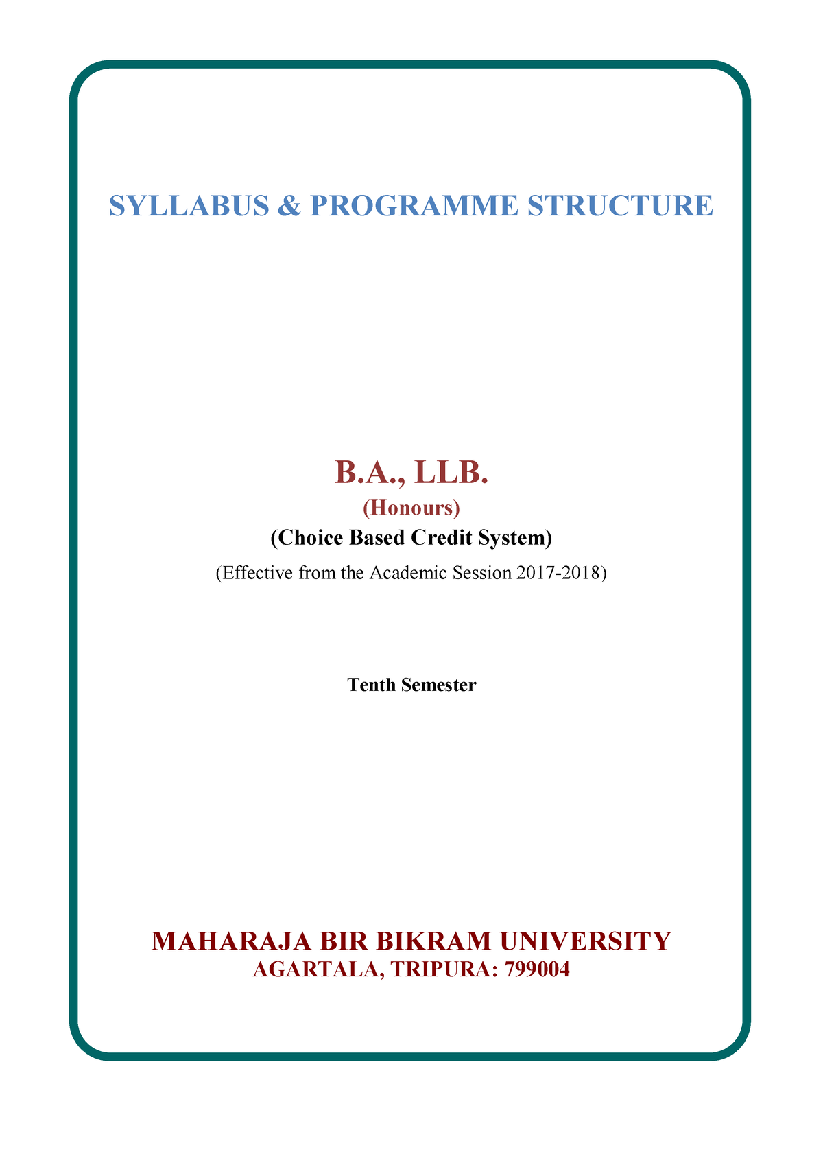 The Syllabus For LLB Practice And Moot Court - SYLLABUS & PROGRAMME ...