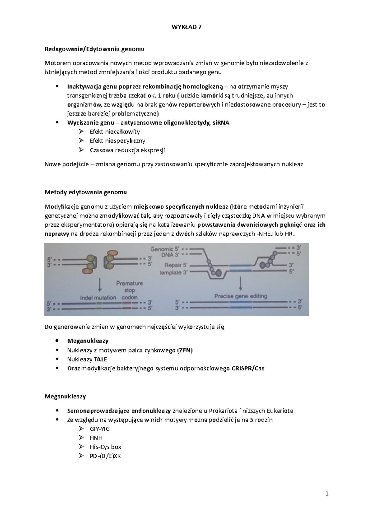 Biologia molekularna-inżynieria genetyczna wykład 7 - WYKŁAD 7