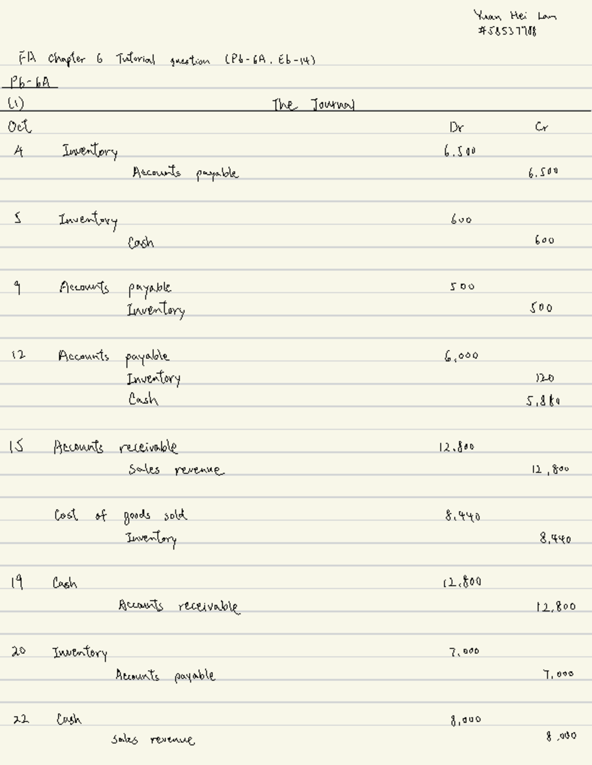 FA tutorial ch 6 - Ynau@i Lam FA Chapter 6 Tuntorial qrestiom LP 6 - 6 ...