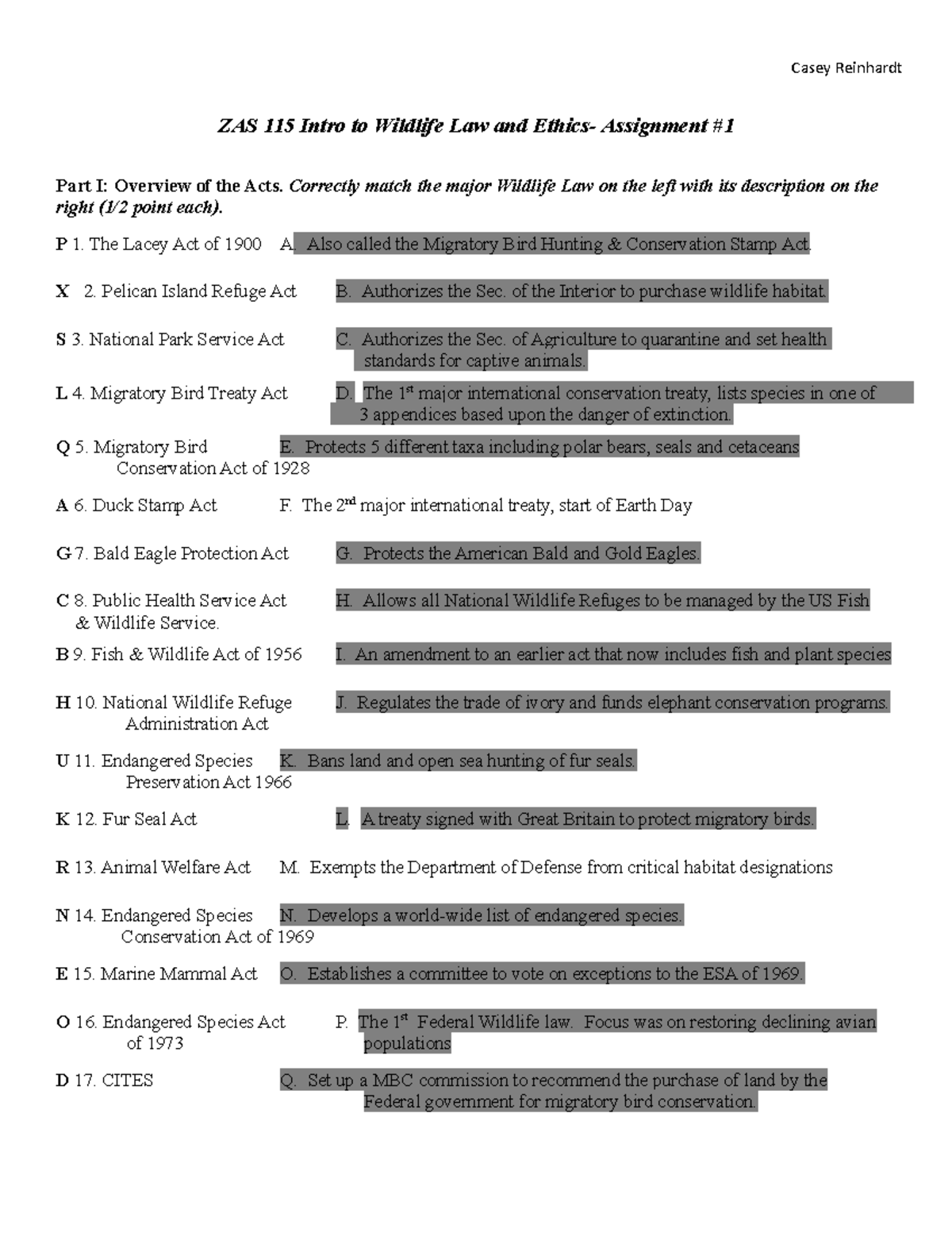 wildlife law research paper