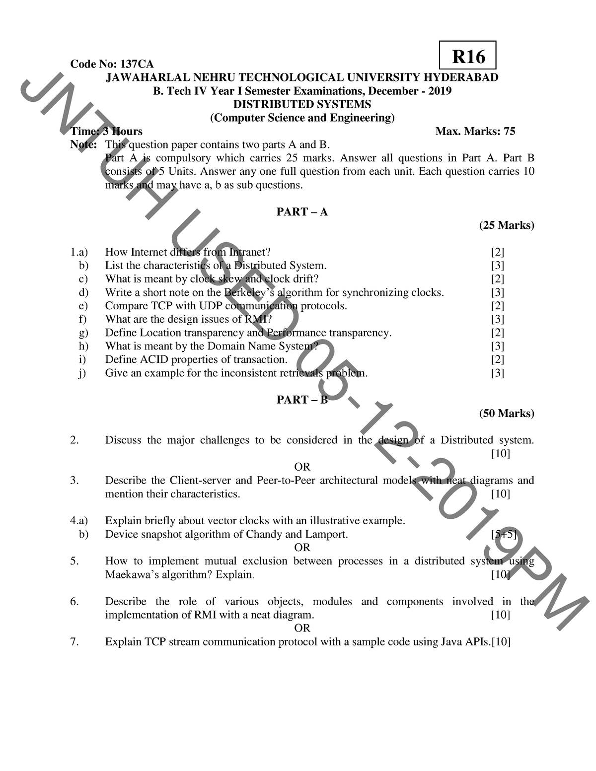 December-2019 - Code No: 137CA JAWAHARLAL NEHRU TECHNOLOGICAL ...