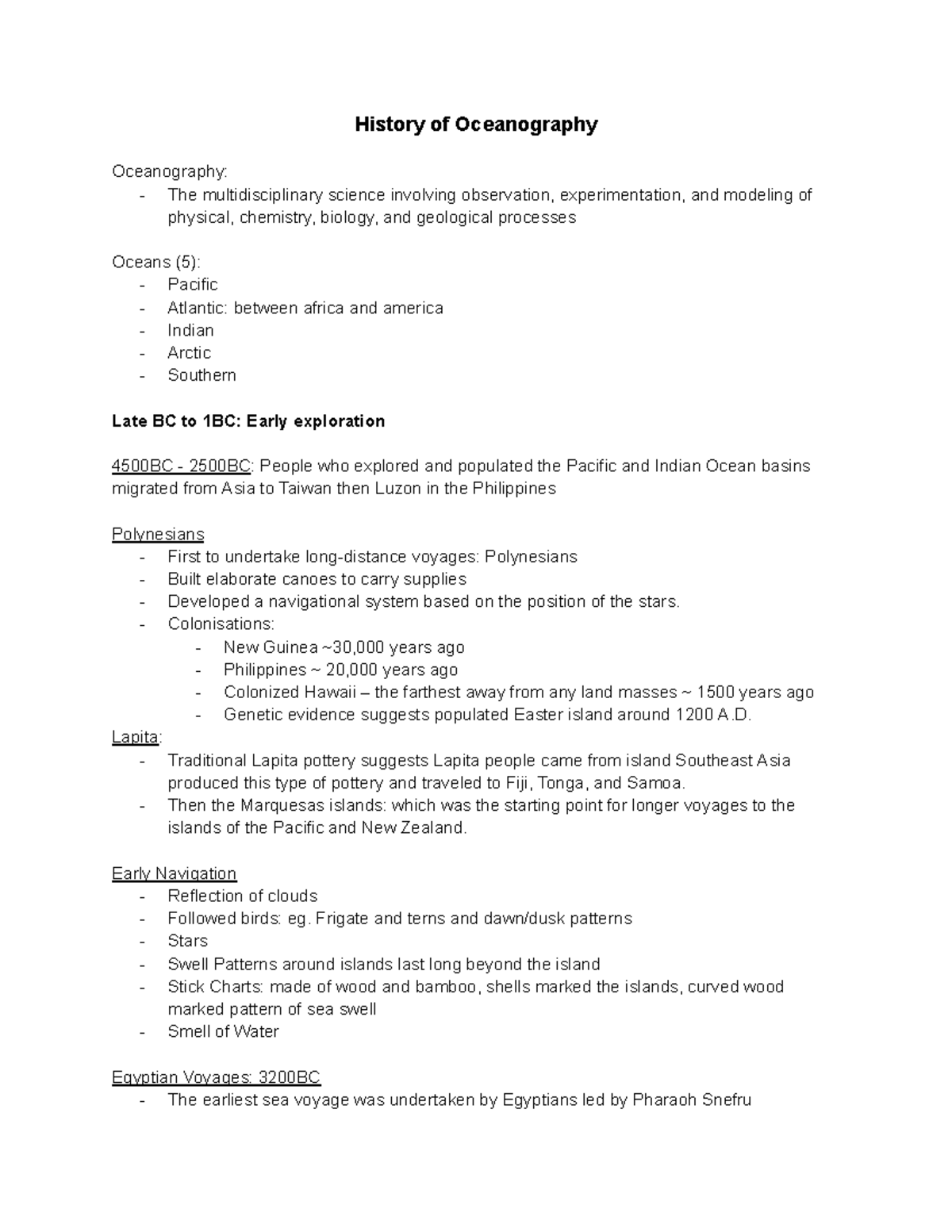 exam-1-notes-history-of-oceanography-oceanography-the