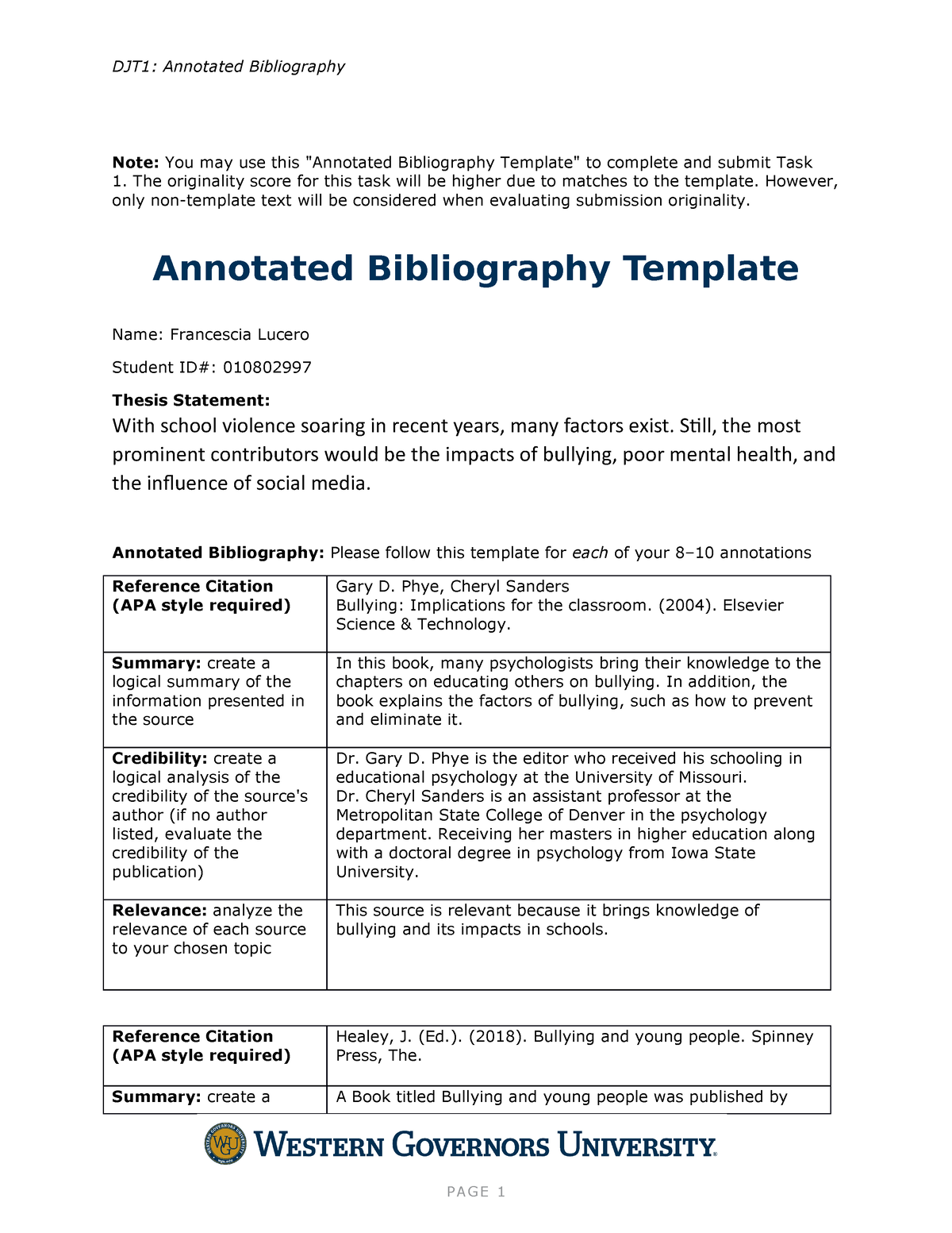 annotated bibliography qut