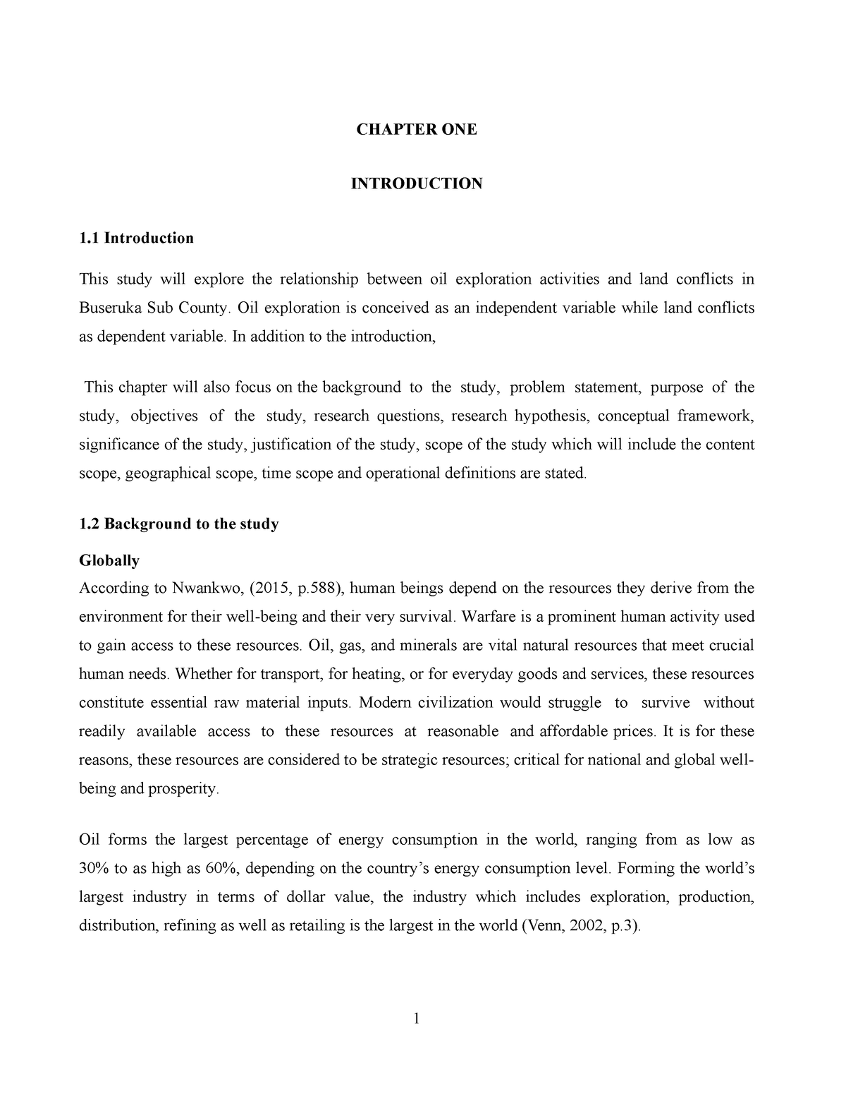 Chapter ONE AND TWO - ITS FROM A STUDENT OF INSTITUTE OF PETROLEUM ...