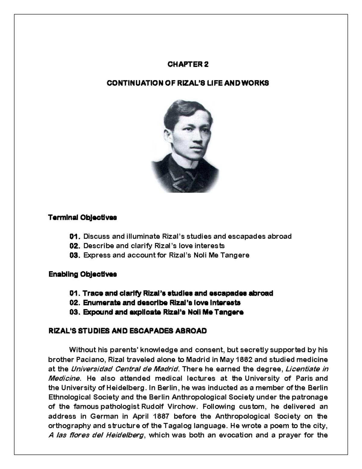 Rizal Book Chapter 2 ( Midterm Coverage) - CHAPTER 2 CONTINUATION OF ...