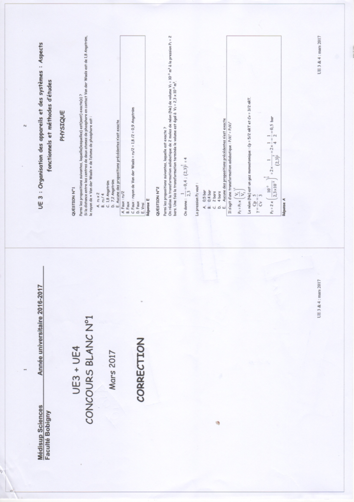 Examen 2017, questions - PACES - Studocu