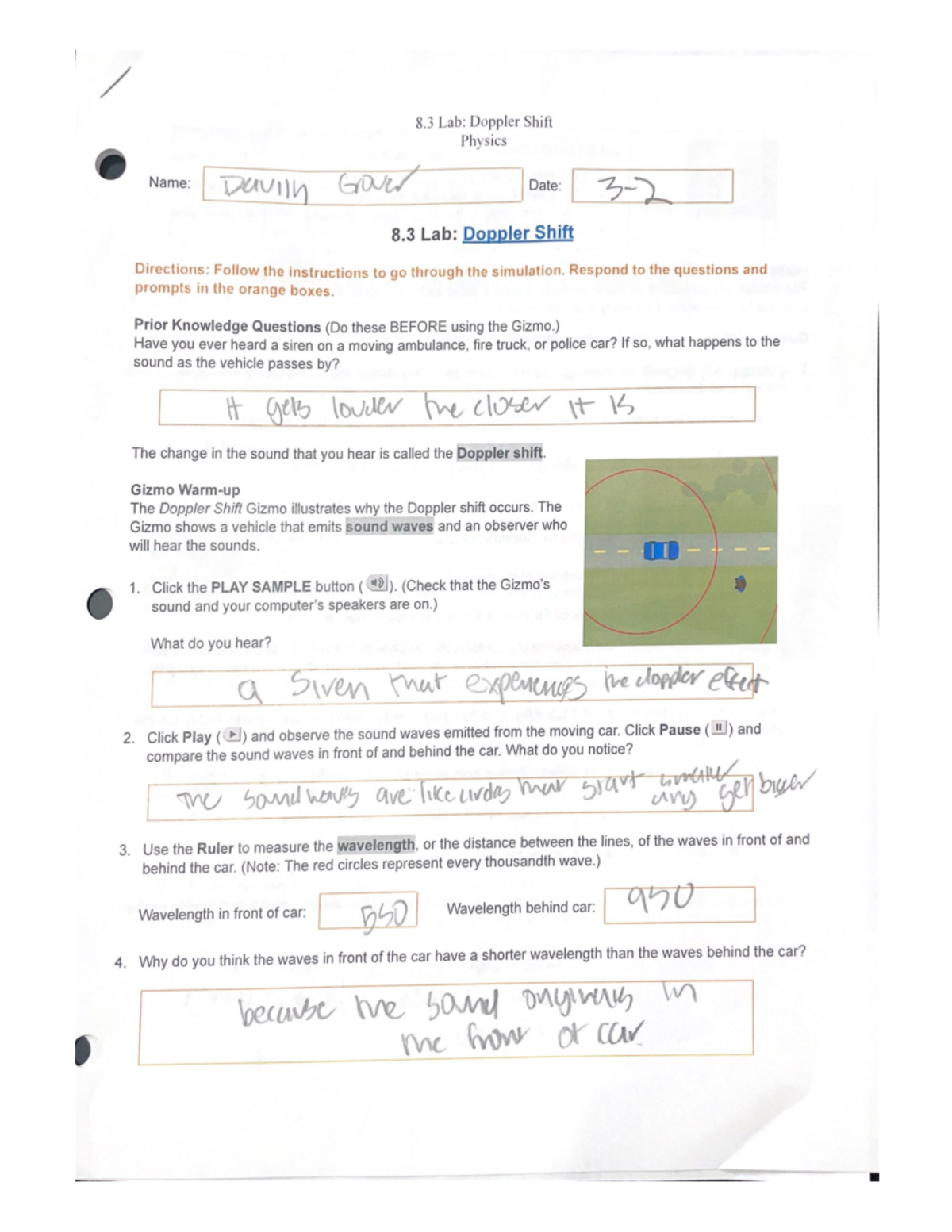 8.3 Lab Doppler Shift - Physics And Spanish Labs And La Hija Del Sastre ...