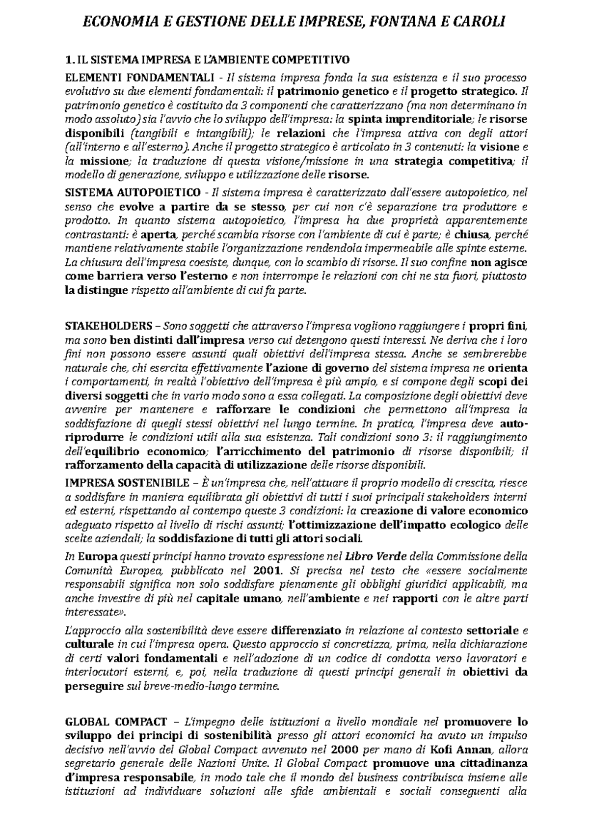 economia gestione imprese fontana caroli