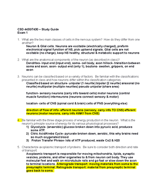 Neuro Study Guide 4 - Notes from the lectures for Test 4 - Exam 4 Note ...