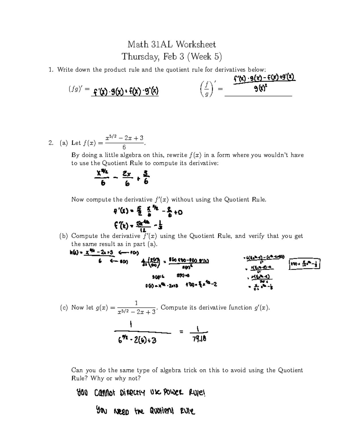 Worksheet for Math 31AL #10 - Math 31AL Worksheet Thursday, Feb 3 (Week ...