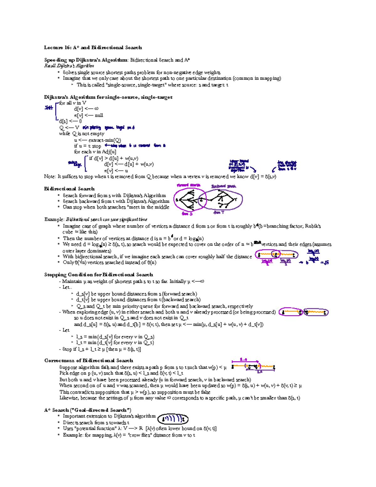 Lecture 16 Shortest Paths Iv A* And Bidirectional Search Apr 7, 2016 