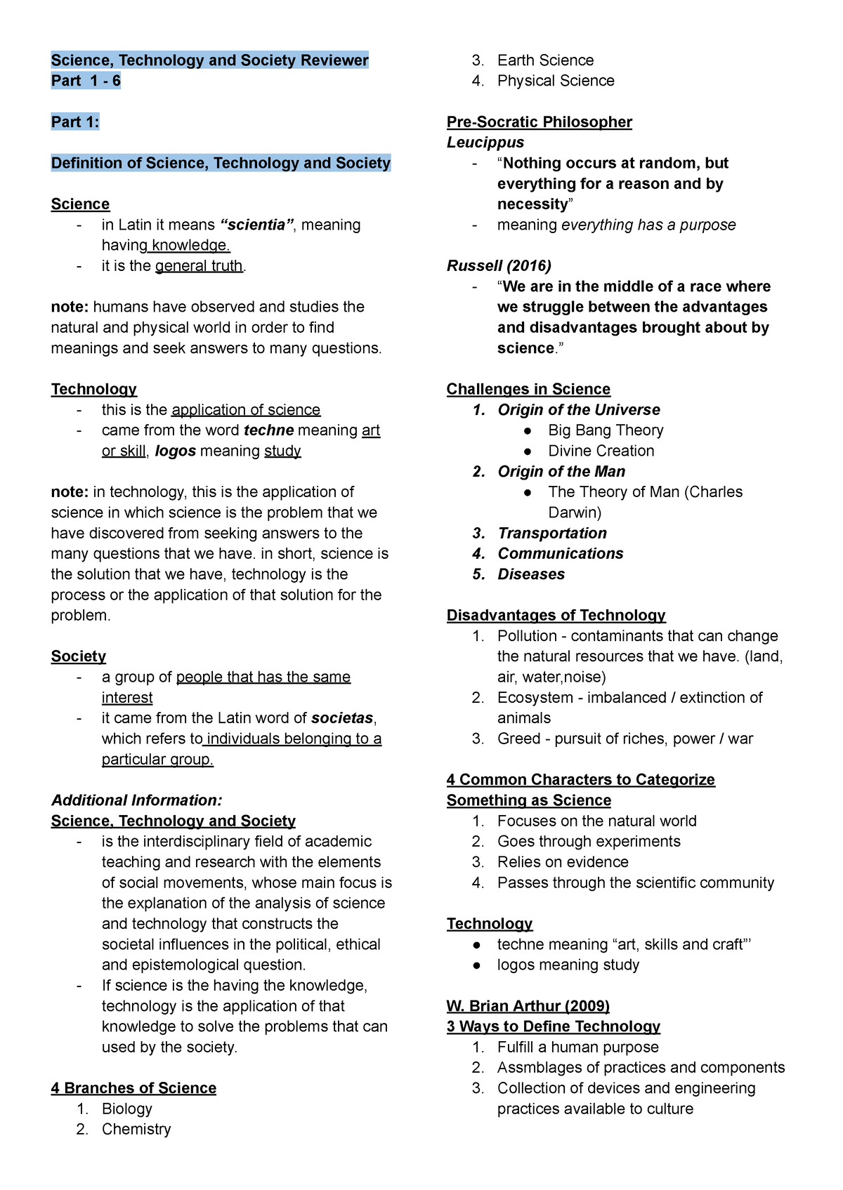 Science, Technology And Society (Midterm Exams) - Science, Technology ...