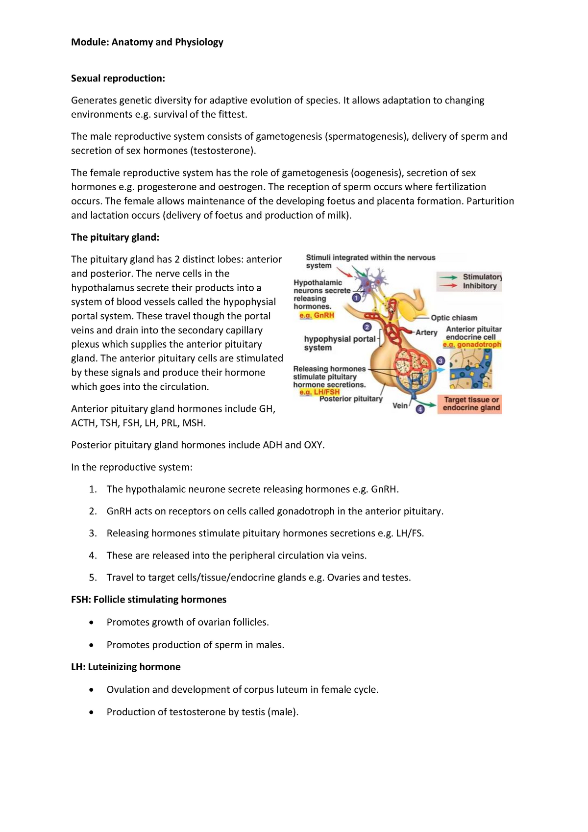 Anatomy and Physiology - Hormones - Sexual reproduction: Generates ...