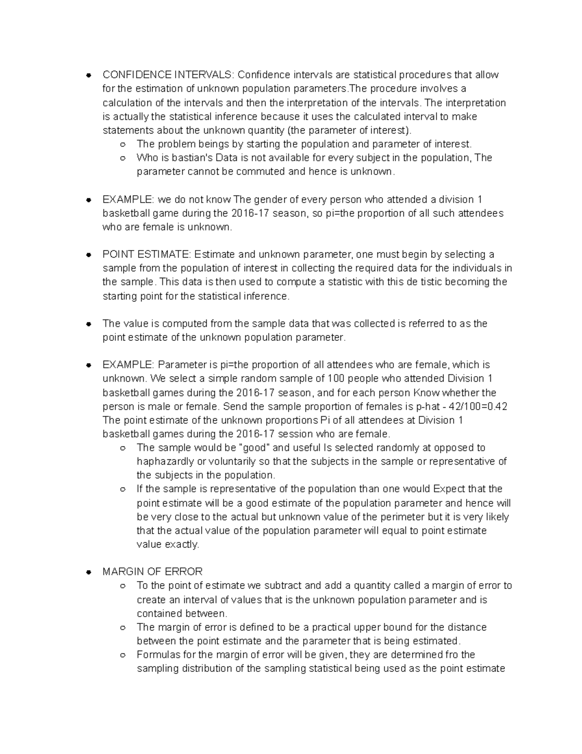 Module 7, Lesson 1.2 confidence intervals - CONFIDENCE INTERVALS ...