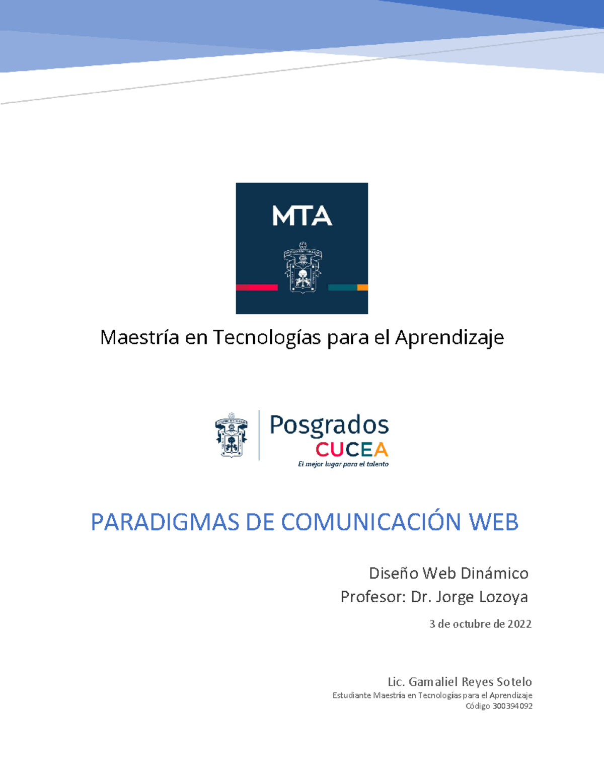 Actividad 3.1 Gamaliel Reyes - Maestría en Tecnologías para el ...