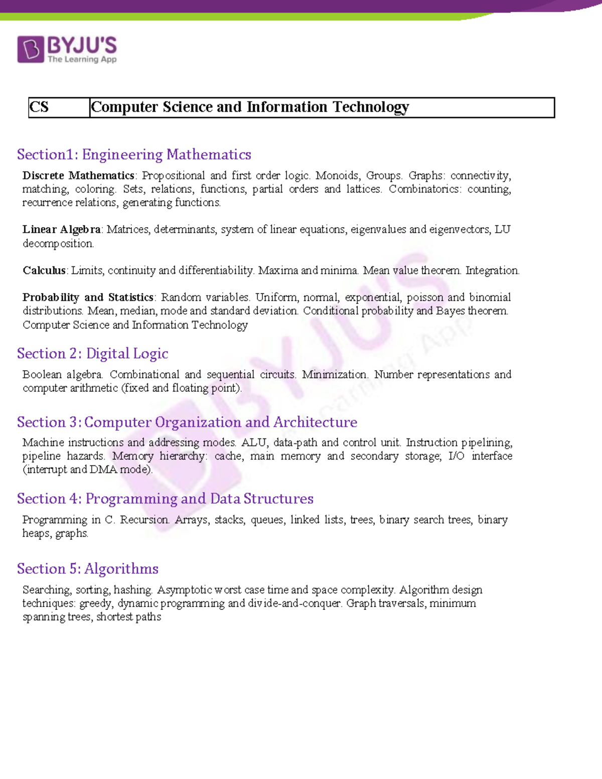 GATE-Computer-Science-and-Information-Technology-Engineering-Syllabus 2 ...
