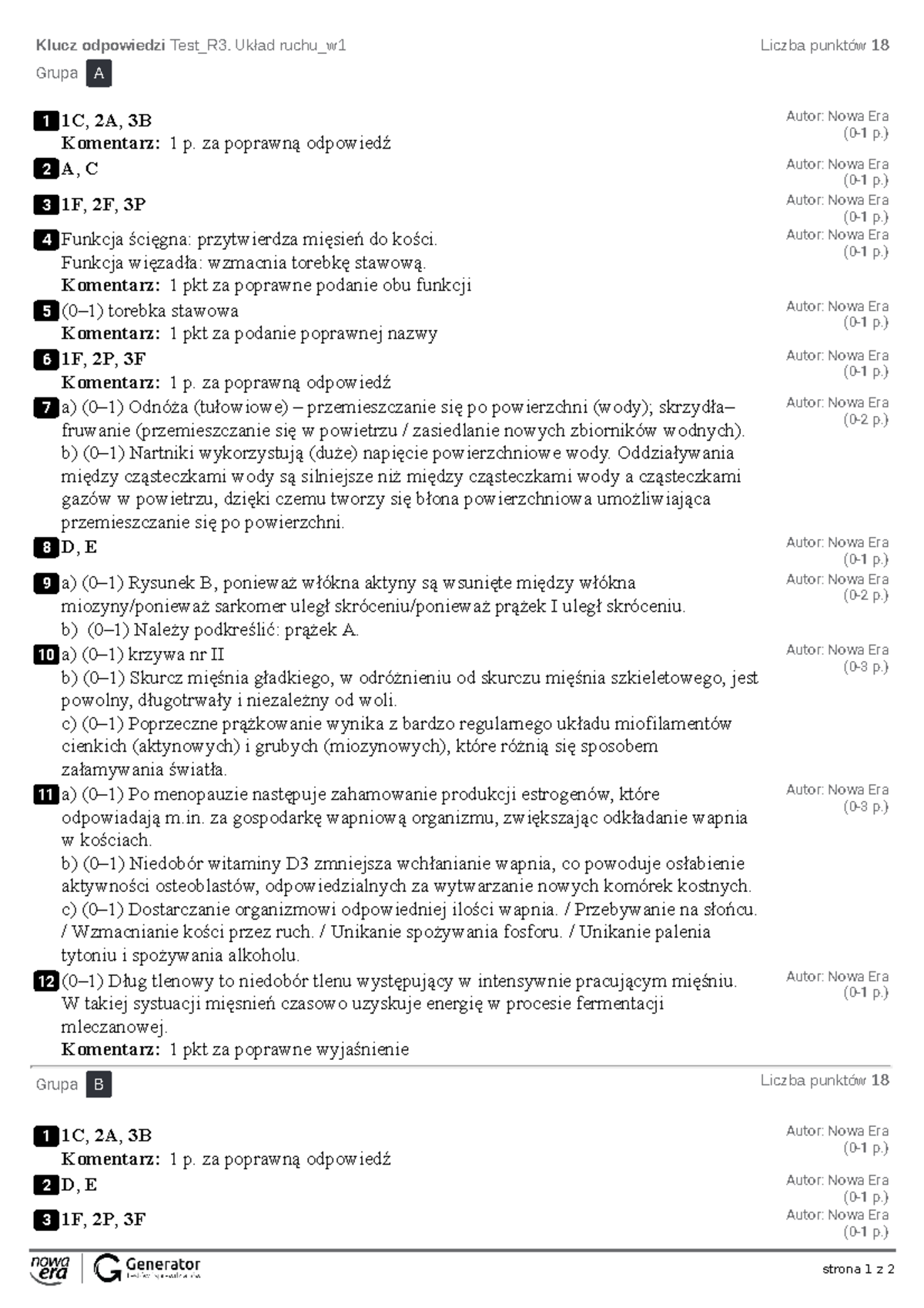 8514654 Test R3. Układ ruchu w1 Klucz odpowiedzi - strona 1 z 2 Klucz