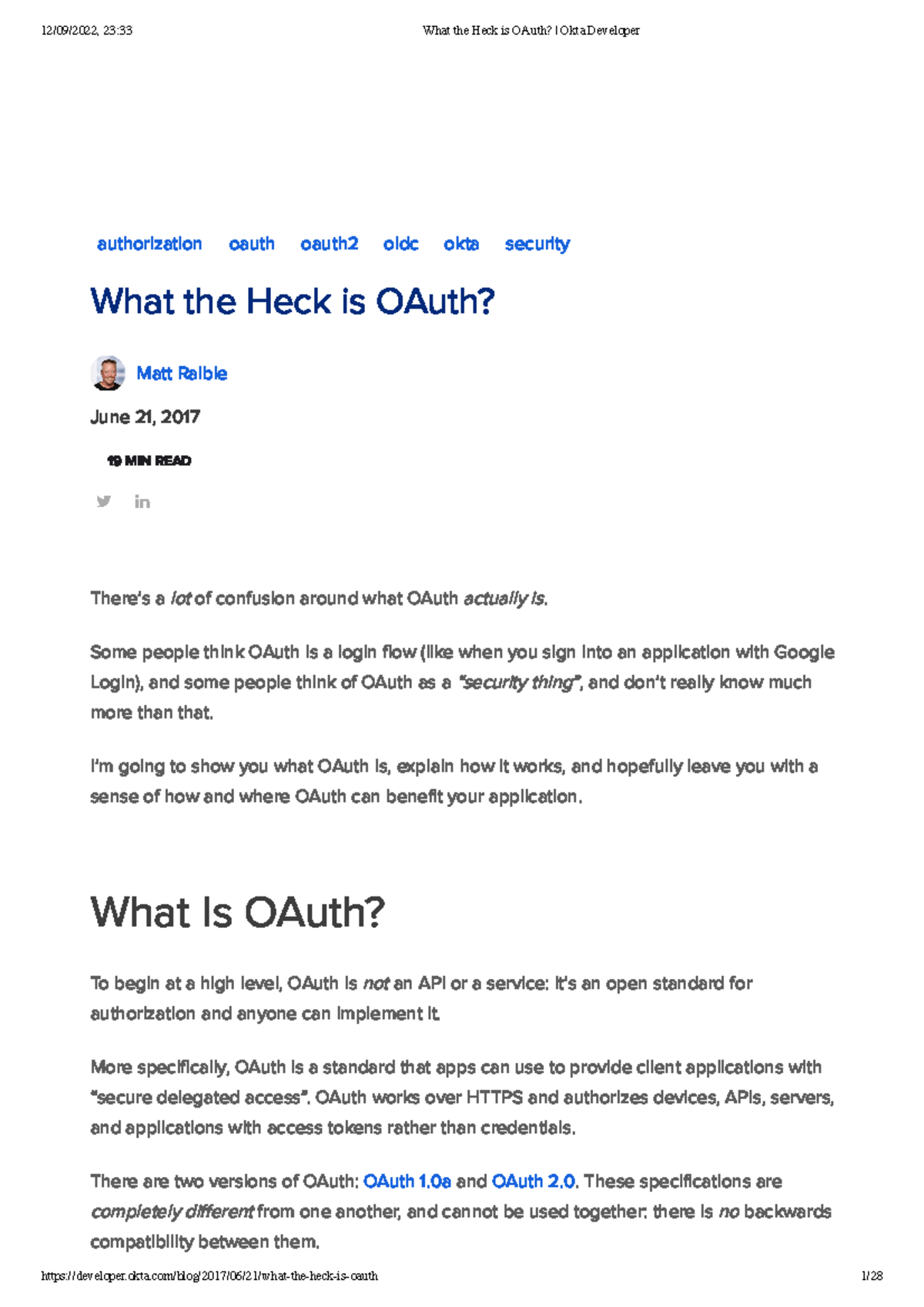 What is OAuth - authorization oauth oauth2 oidc okta security What the ...