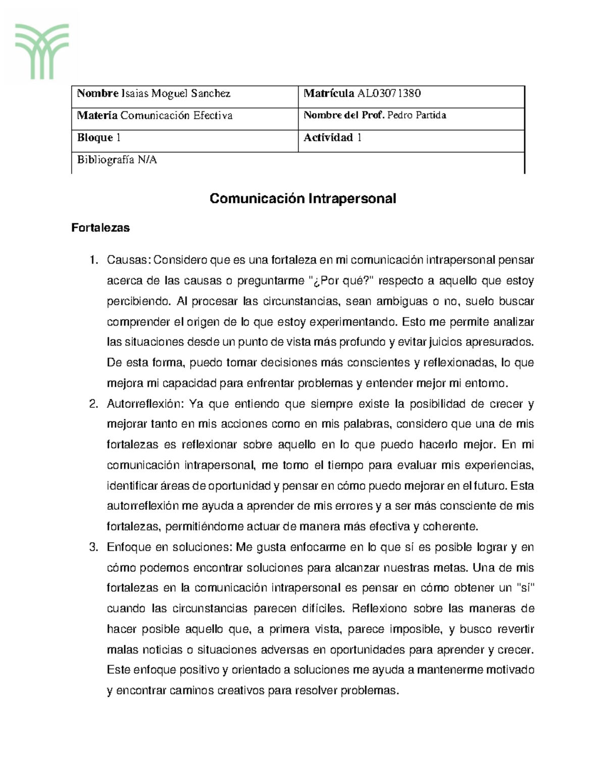 Actividad 1 Comunicacion Efectiva - Nombre Isaias Moguel Sanchez ...
