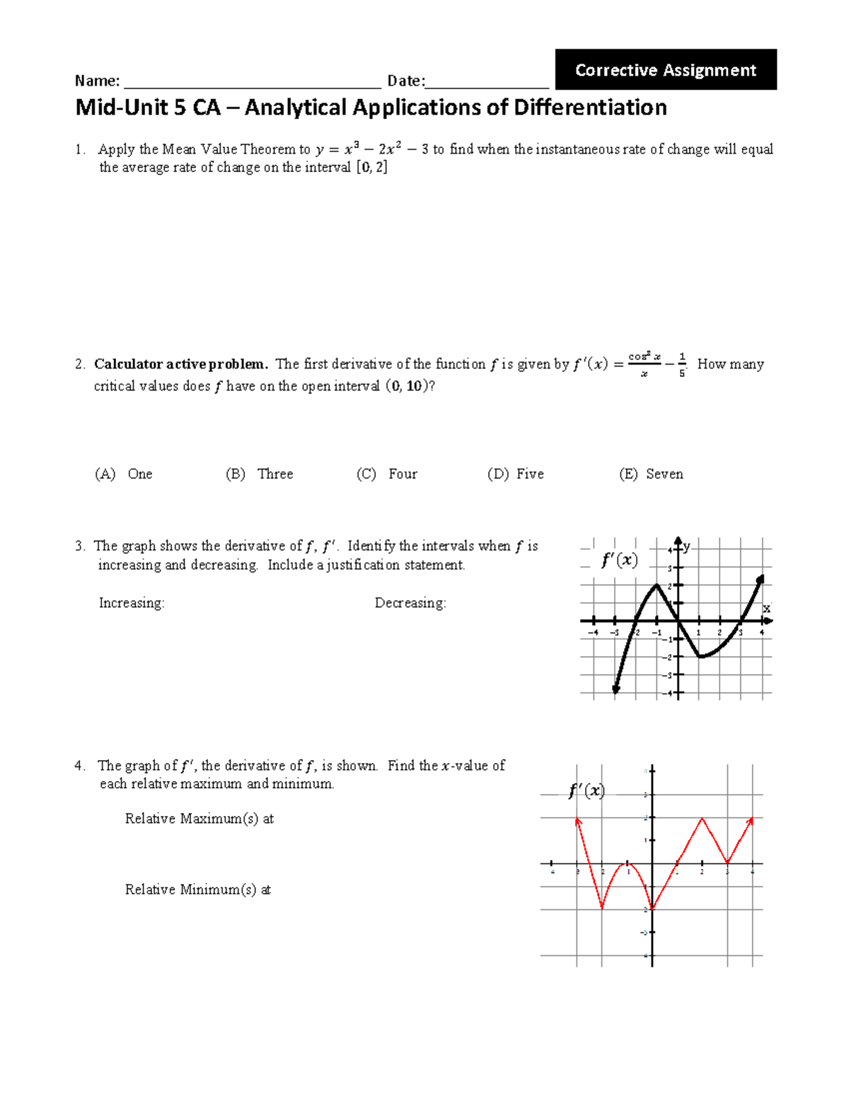 corrective assignment unit 5