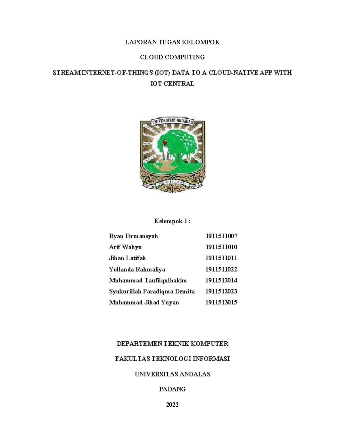 Tugas 2 Kelompok 1 Cloud Computing Kelas C - LAPORAN TUGAS KELOMPOK ...