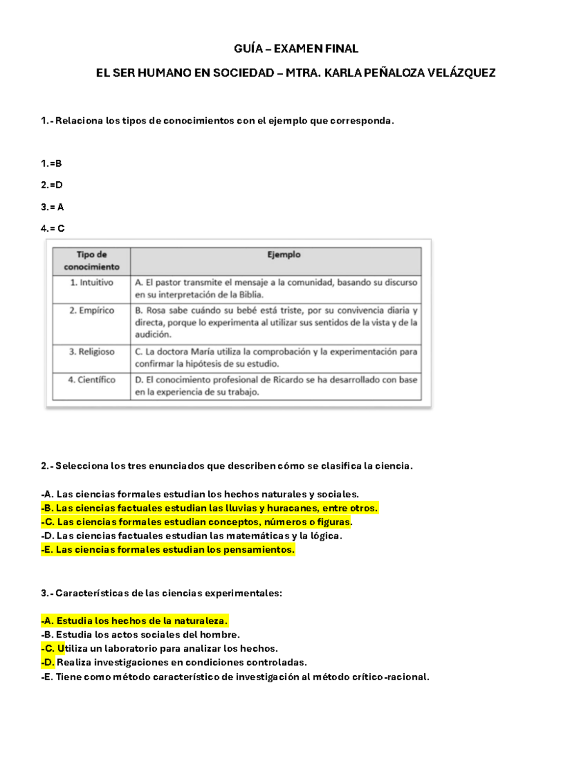 Guía de Estudio - Examen Final - El ser humano en sociedad - GUÍA ...