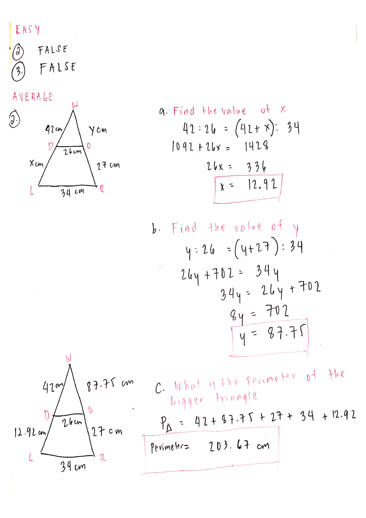 Similar Triangles - MATH - BSA - Studocu