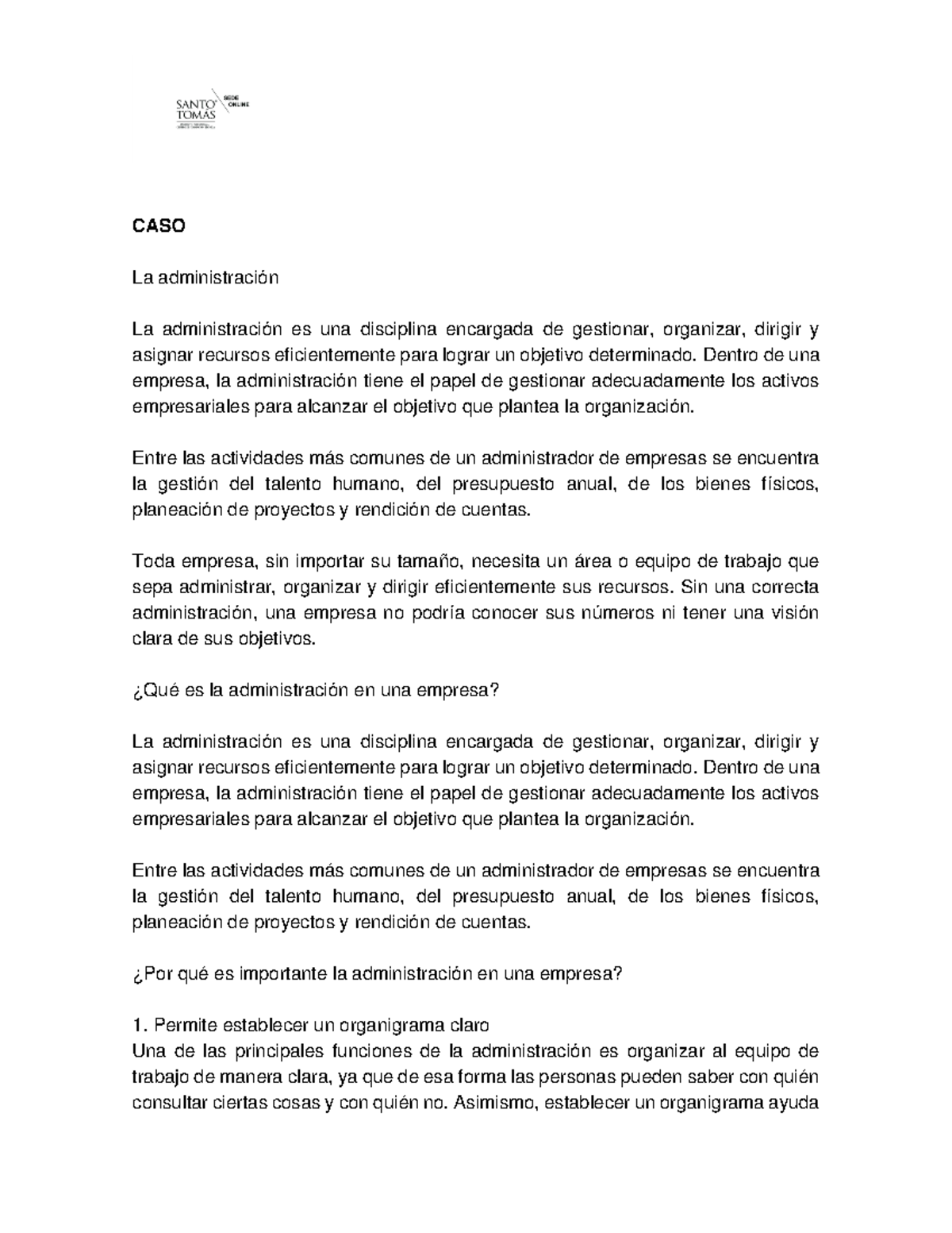 La Administración. Semana 4 Computación Aplicada VF - CASO La ...