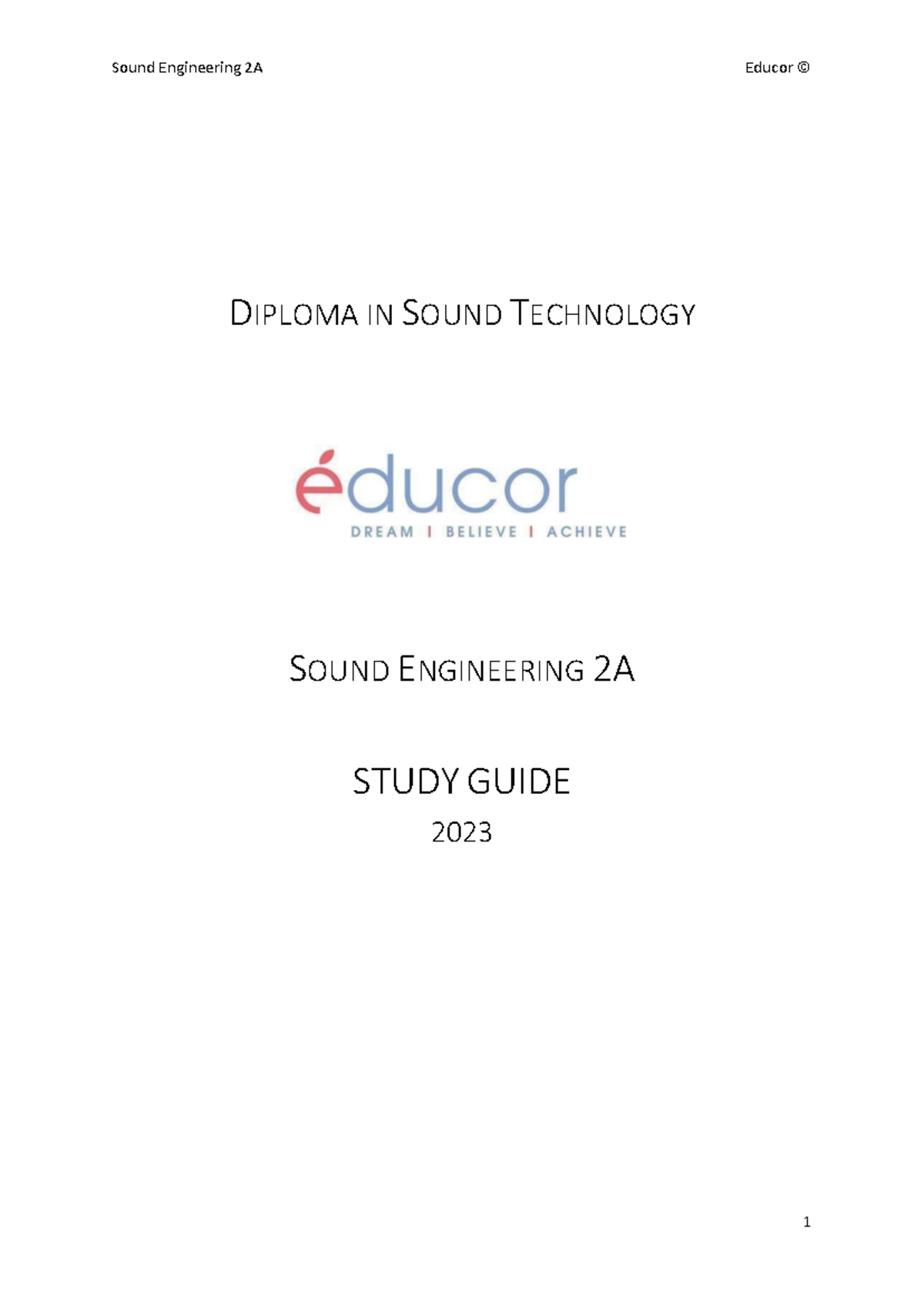 Sound engineering - Helps with revising - DIPLOMA IN SOUND TECHNOLOGY ...