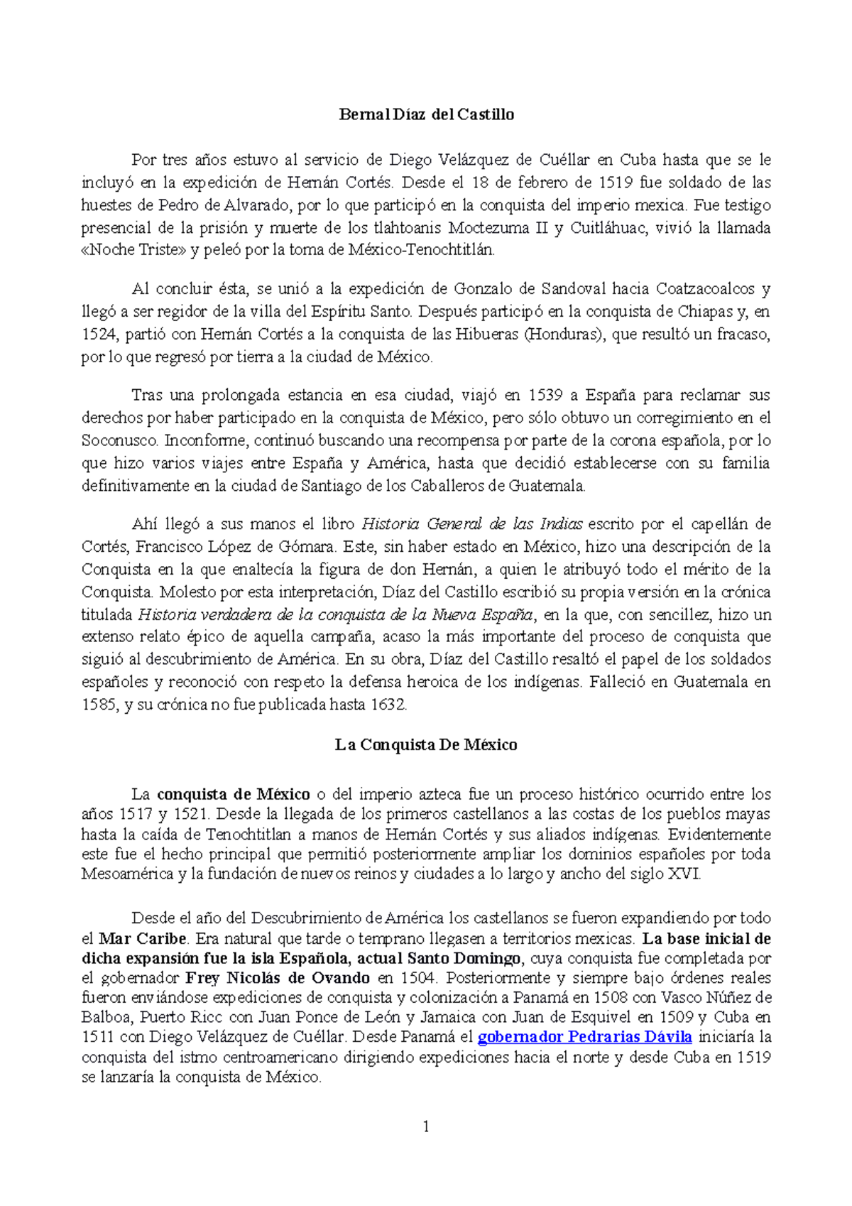 2. Historia conquista de México Bernal Díaz del Castillo Por tres