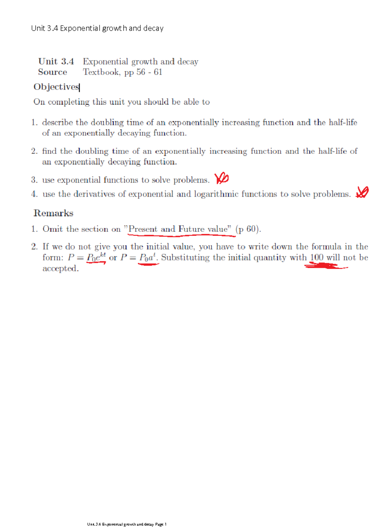 Unit 3.4 Exponential growth and decay - WTW 134 - Unit 3 Exponential ...