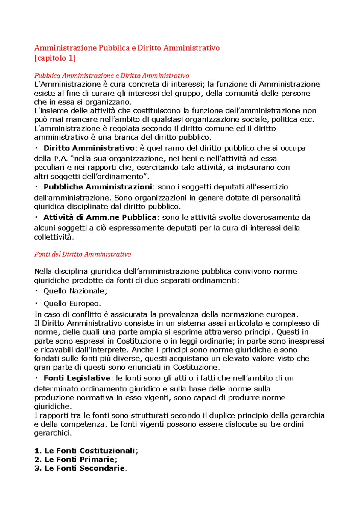 Riassunto Lineamenti Diritto Amministrativo - Amministrazione Pubblica ...