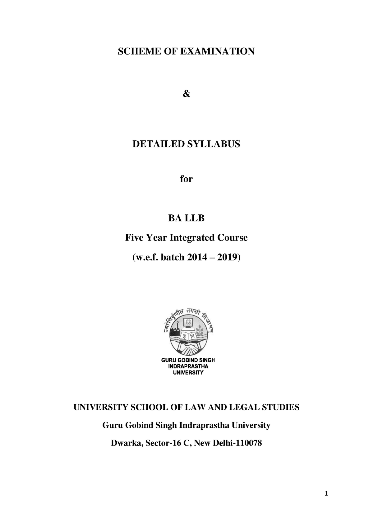 Syllabus - SCHEME OF EXAMINATION & DETAILED SYLLABUS For BA LLB Five ...