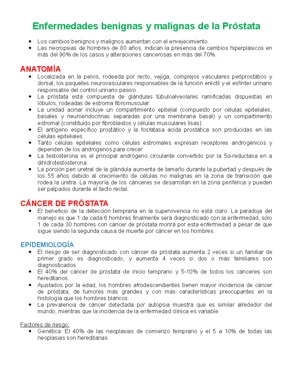 agotamiento post cirugía de próstata