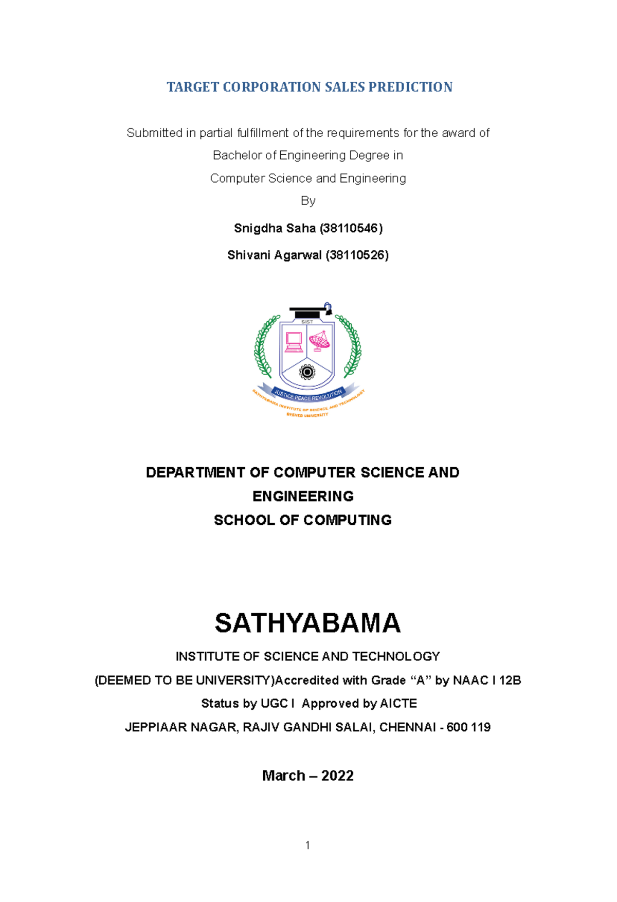 1822-b - Summary BTECH Computer Science Engineering - TARGET ...