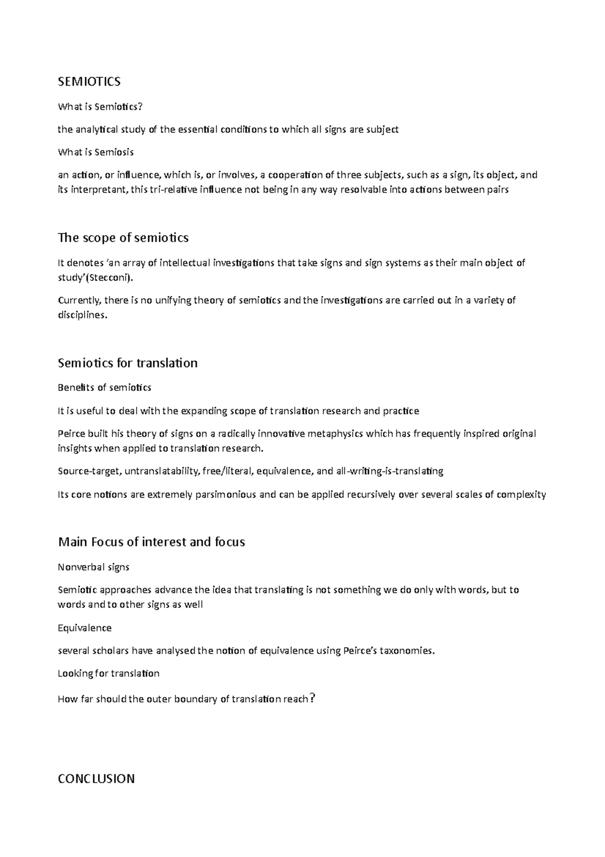 Lecture notes, lecture 10 second term - Semiotics - SEMIOTICS What is ...