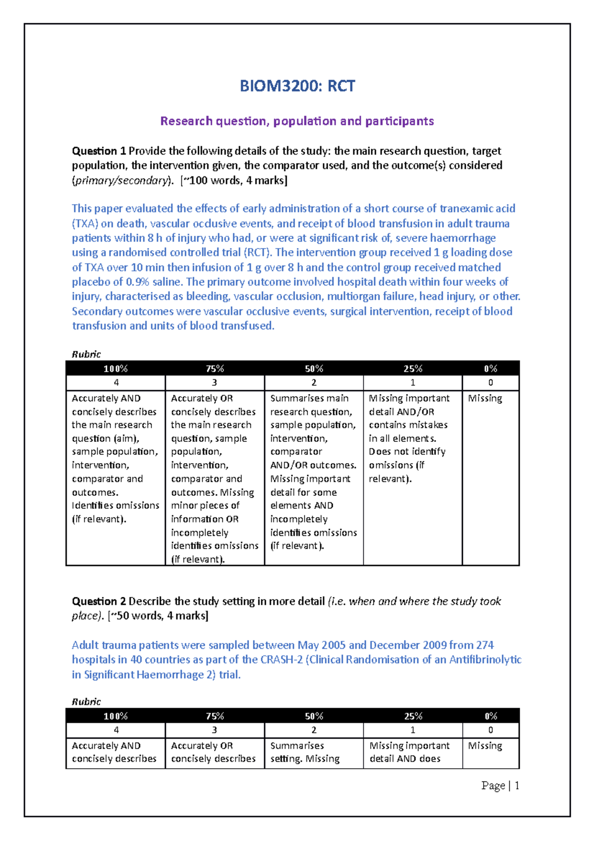 BIOM3200 Example RCT for Students Final BIOM3200 RCT Research