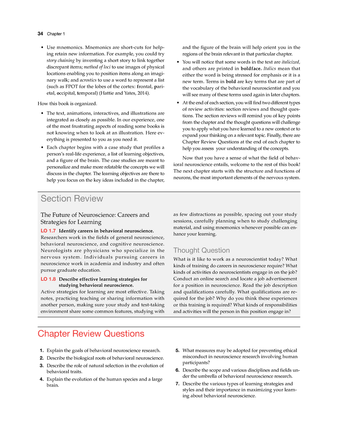 Week 2-3 - nervous system book - 34 Chapter 1 and the figure of the ...