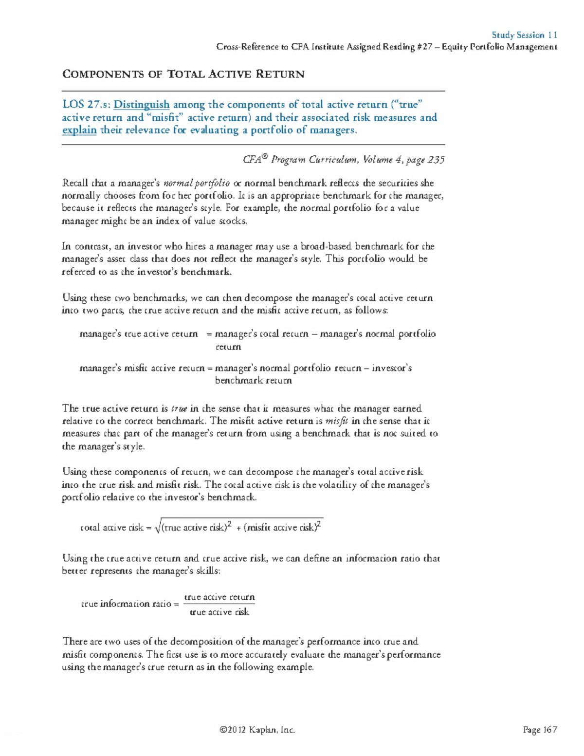 Equity & Portfolio Management - Cross-Reference to CFA Institute ...