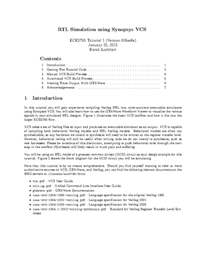 Werkgroep uitwerkingen - 4 and 5 - Simulation using Synopsys VCS ...