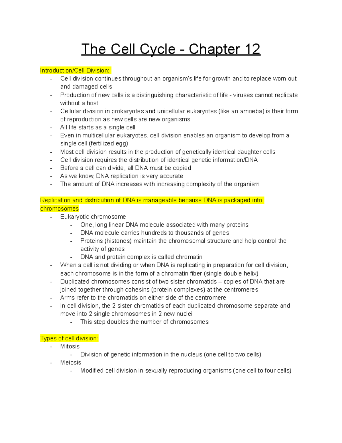 Exploring Biology - The Cell Cycle - The Cell Cycle - Chapter 12 ...