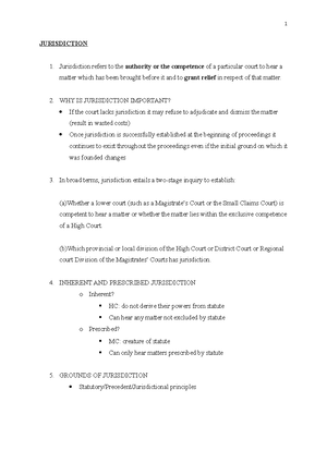 Jurisdiction Of The Magistrates Court-Law Of Civil Procedure L3 ...