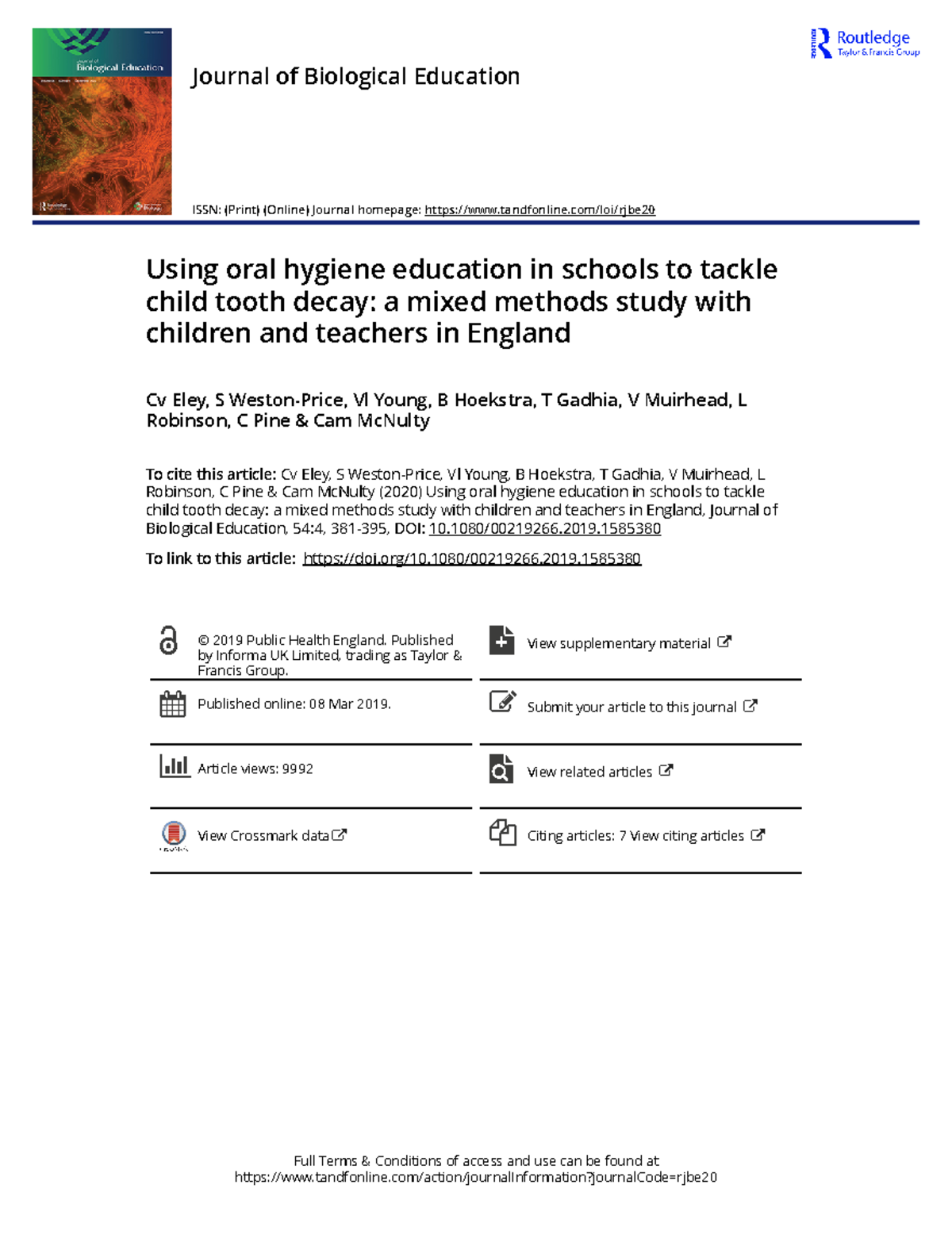 Using oral hygiene education in schools to tackle child tooth decay a ...