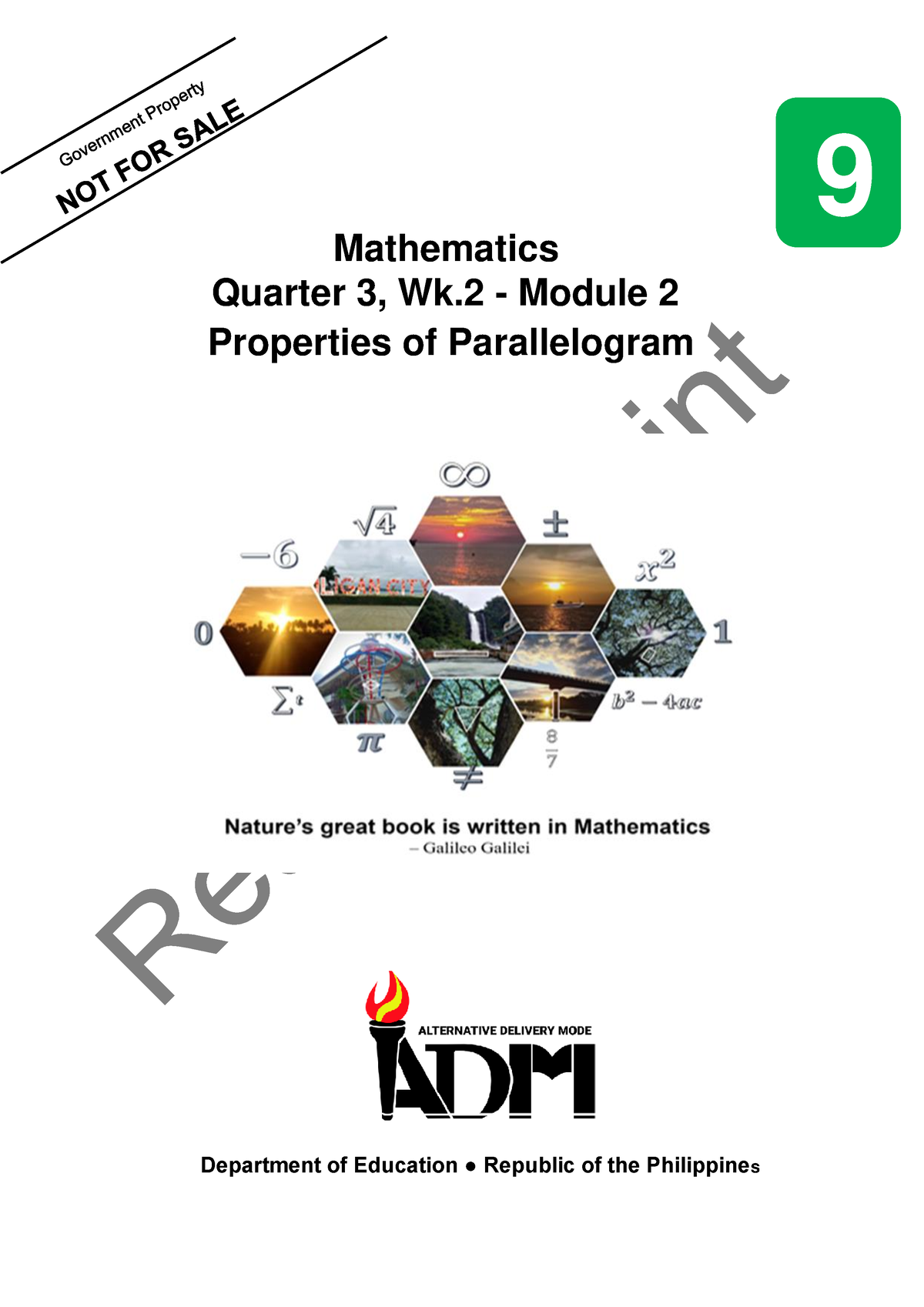 Math9 Q3 Mod2 Wk2 Properties Of Parallelogram V5 - Mathematics Quarter ...