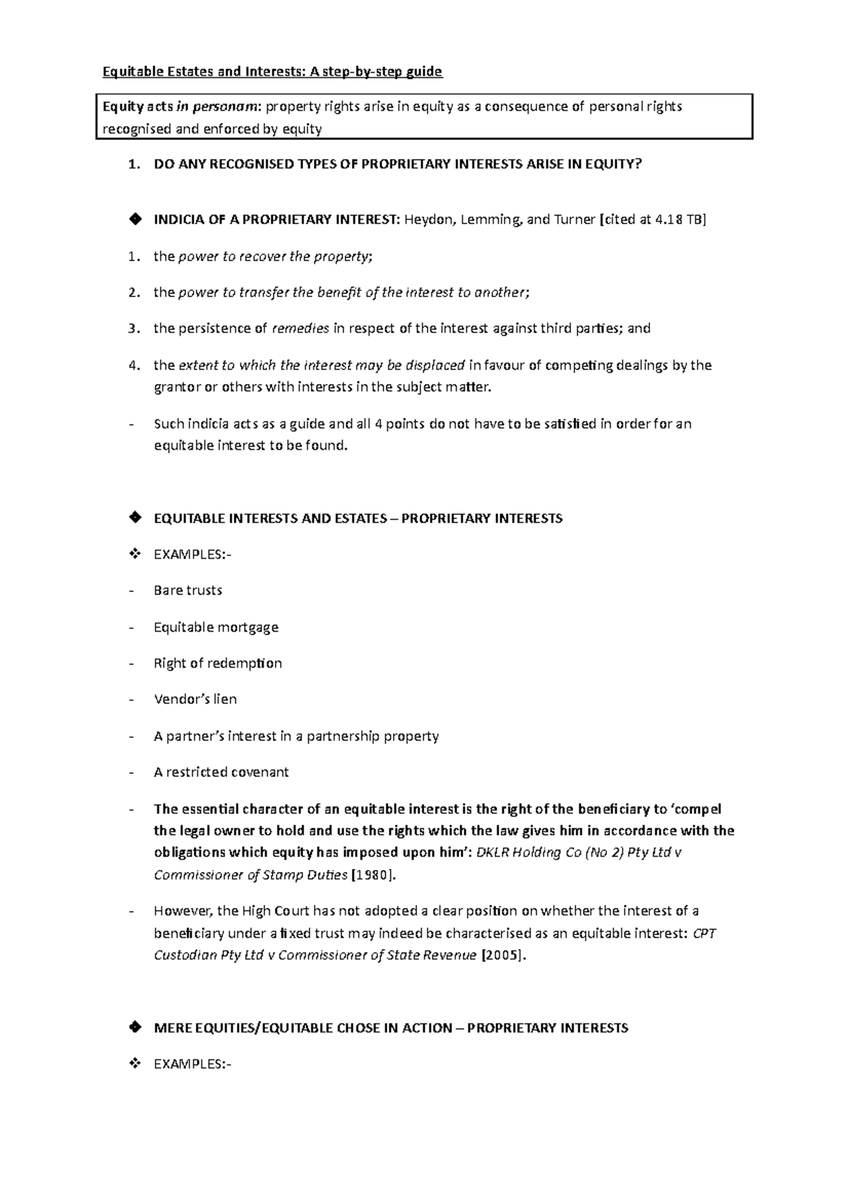 equitable bank assignment of rents